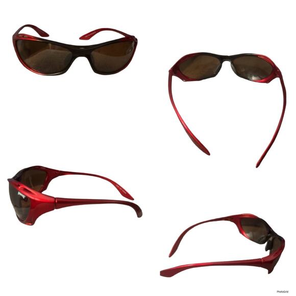 Pugs USA Sunglasses Polarized Wrap Red 1502 TR Polycarbonate - Picture 1 of 2
